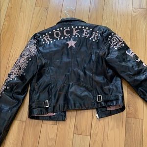 NWOT ROCKER WILSONS LEATHER JACKET-L- Blk